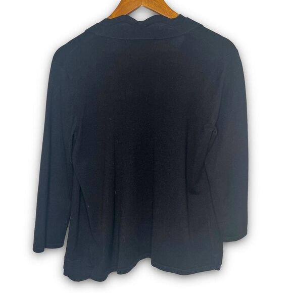 Cable & Gauge Women's Scalloped Trim Open Front‎ Cardigan Size Small - Picture 2 of 10